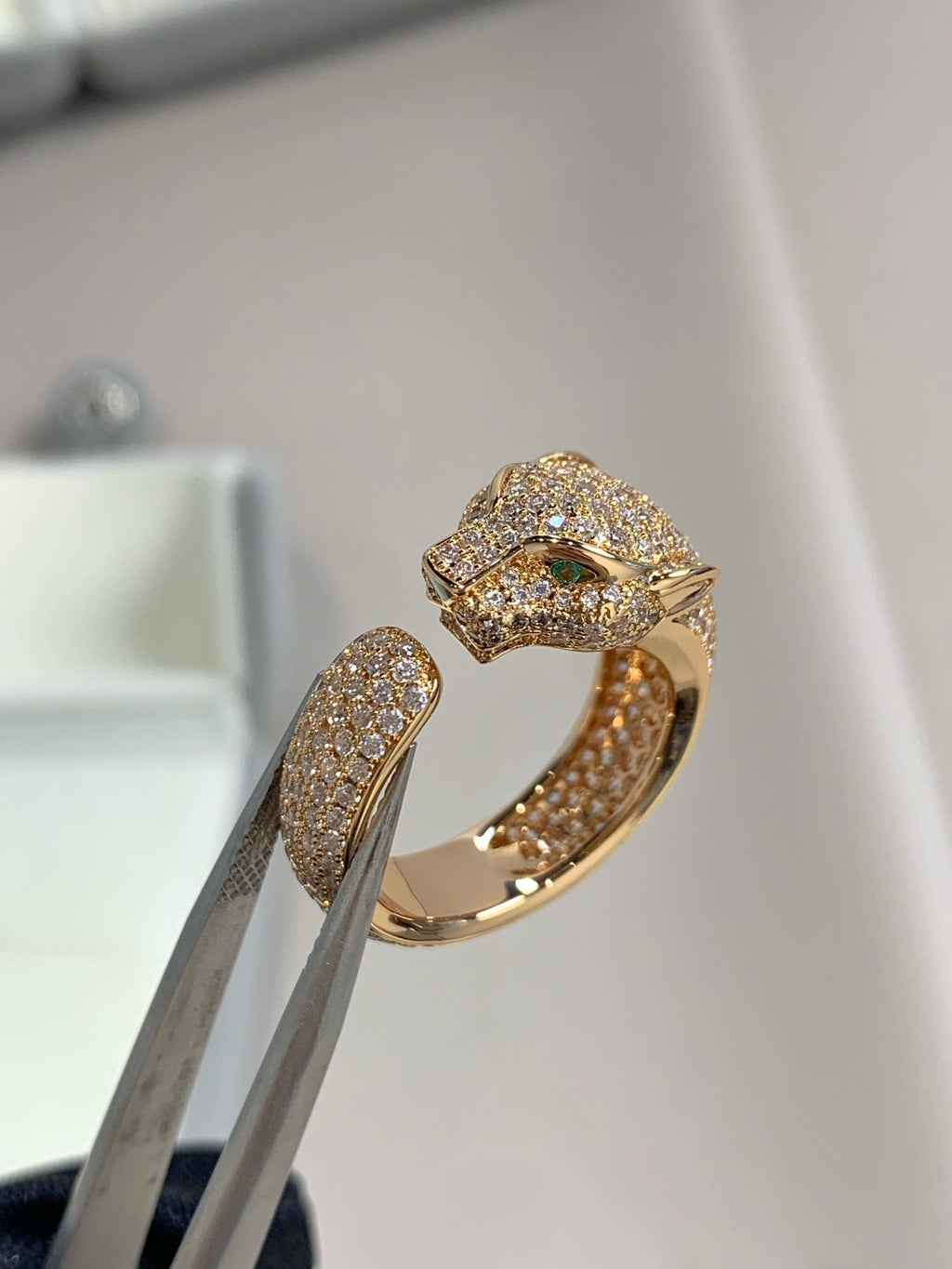 [BIJOUX]BAGUE PANTHERE OR ROSE DIAMANT