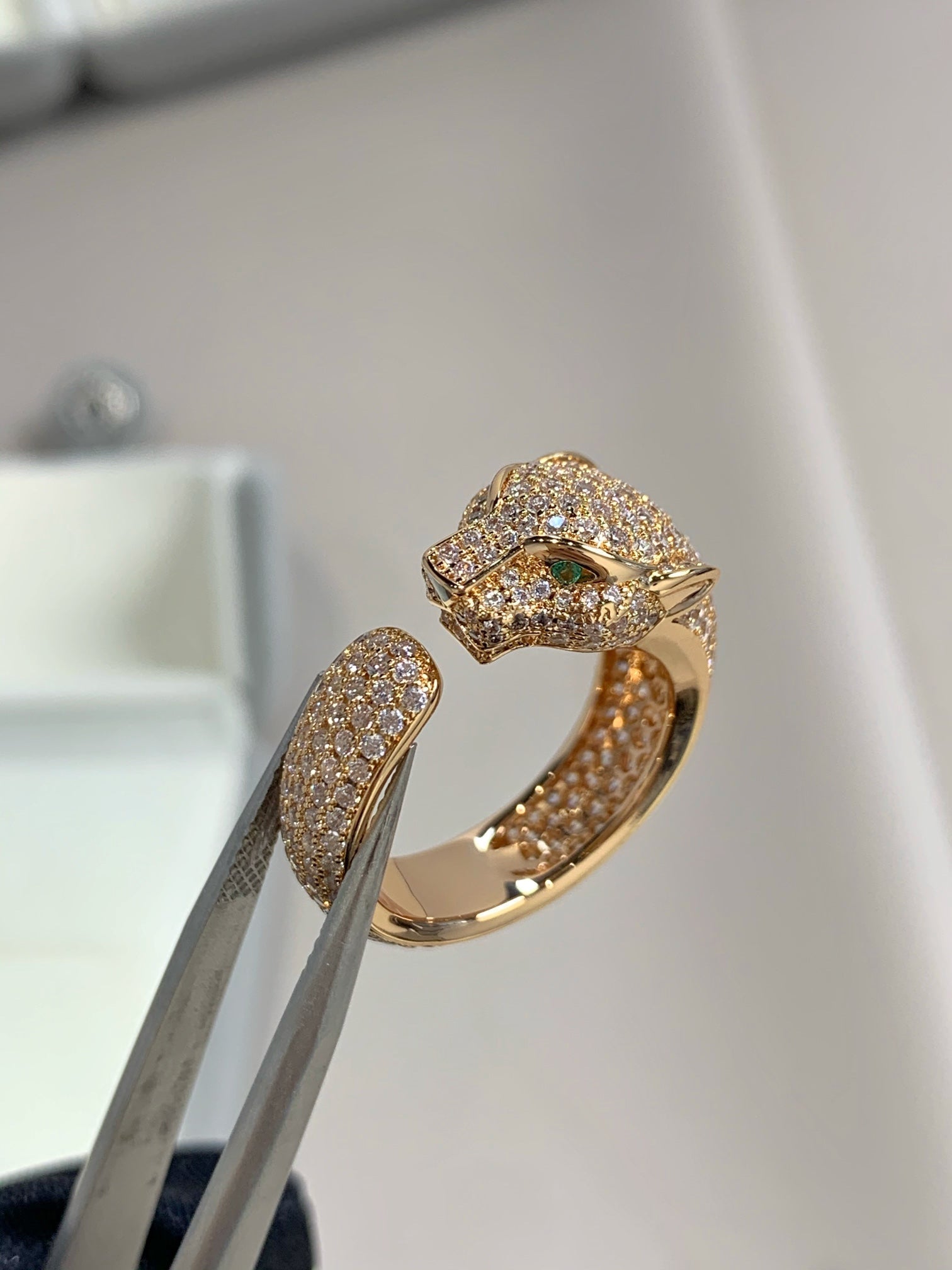 [BIJOUX]BAGUE PANTHERE OR ROSE DIAMANT