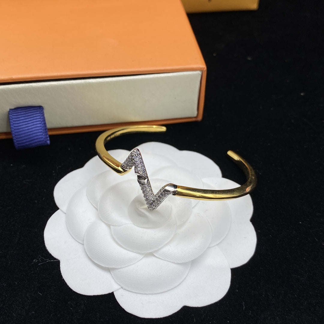[BIJOUX]BRACELET OUVERT EN OR DIAMANT VOLTE UPITE DOWN