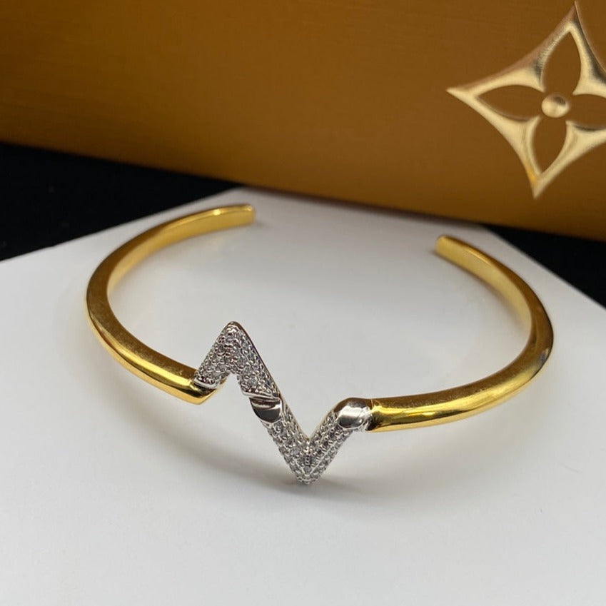 [BIJOUX]BRACELET OUVERT EN OR DIAMANT VOLTE UPITE DOWN
