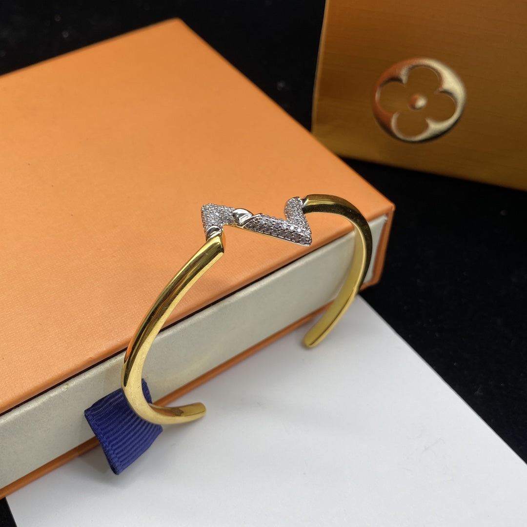 [BIJOUX]BRACELET OUVERT EN OR DIAMANT VOLTE UPITE DOWN