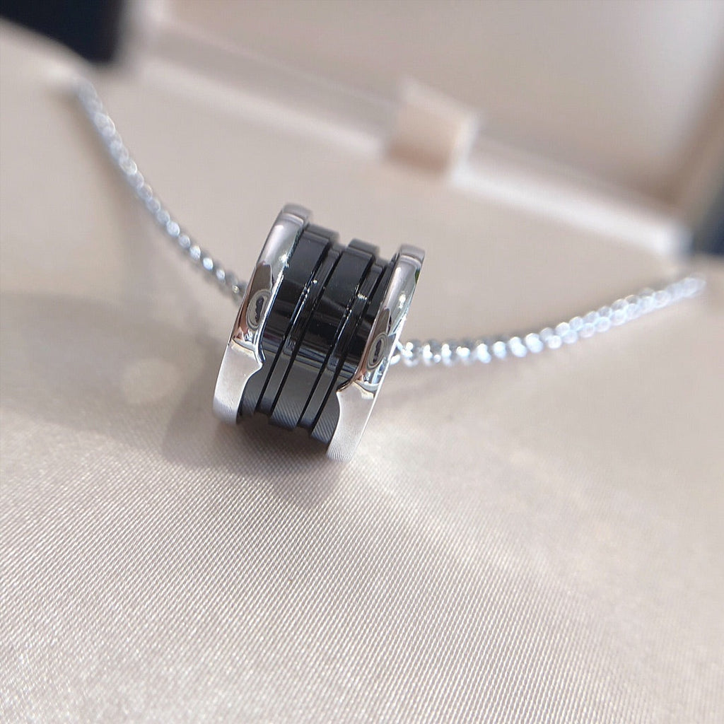 [BIJOUX]ZERO 1 BLACK CERAMIC SILVER NECKLACE
