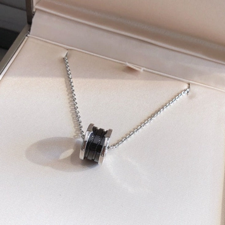 [BIJOUX]ZERO 1 BLACK CERAMIC SILVER NECKLACE