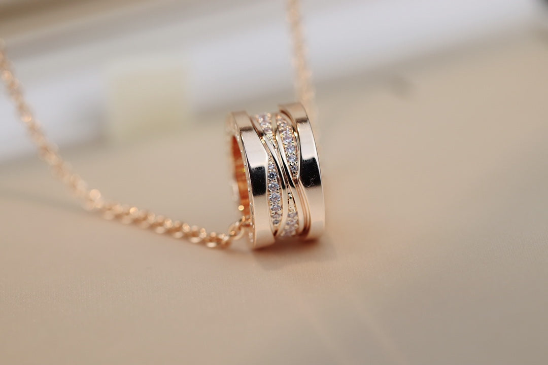 [BIJOUX]ZERO 1 PINK GOLD DIAMOND NECKLACE