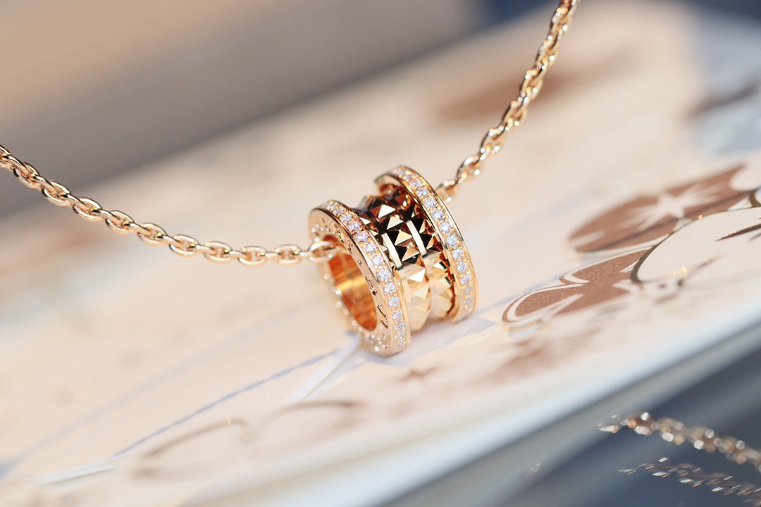 [BIJOUX]ZERO 1 ROCK PEDANT PINK GOLD NECKLACE