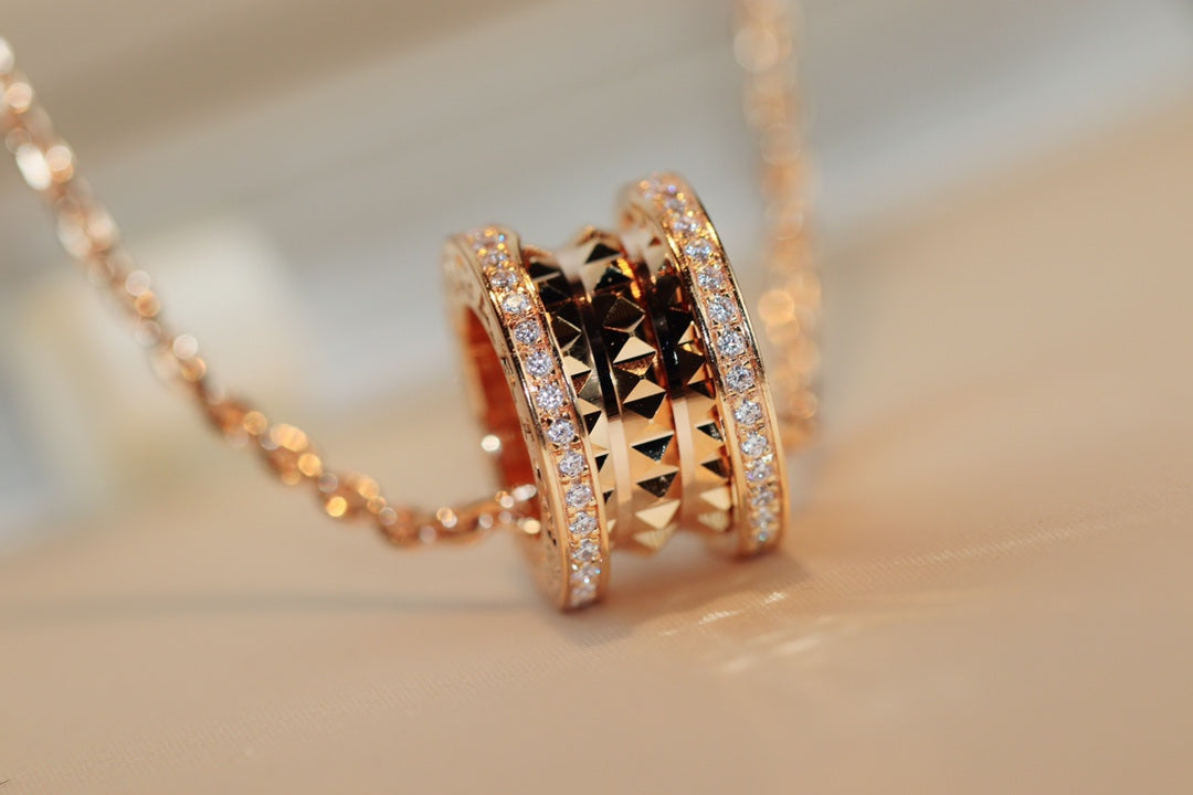 [BIJOUX]ZERO 1 ROCK PEDANT PINK GOLD NECKLACE