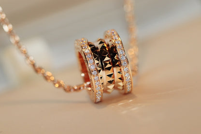 [BIJOUX]ZERO 1 ROCK PEDANT PINK GOLD NECKLACE