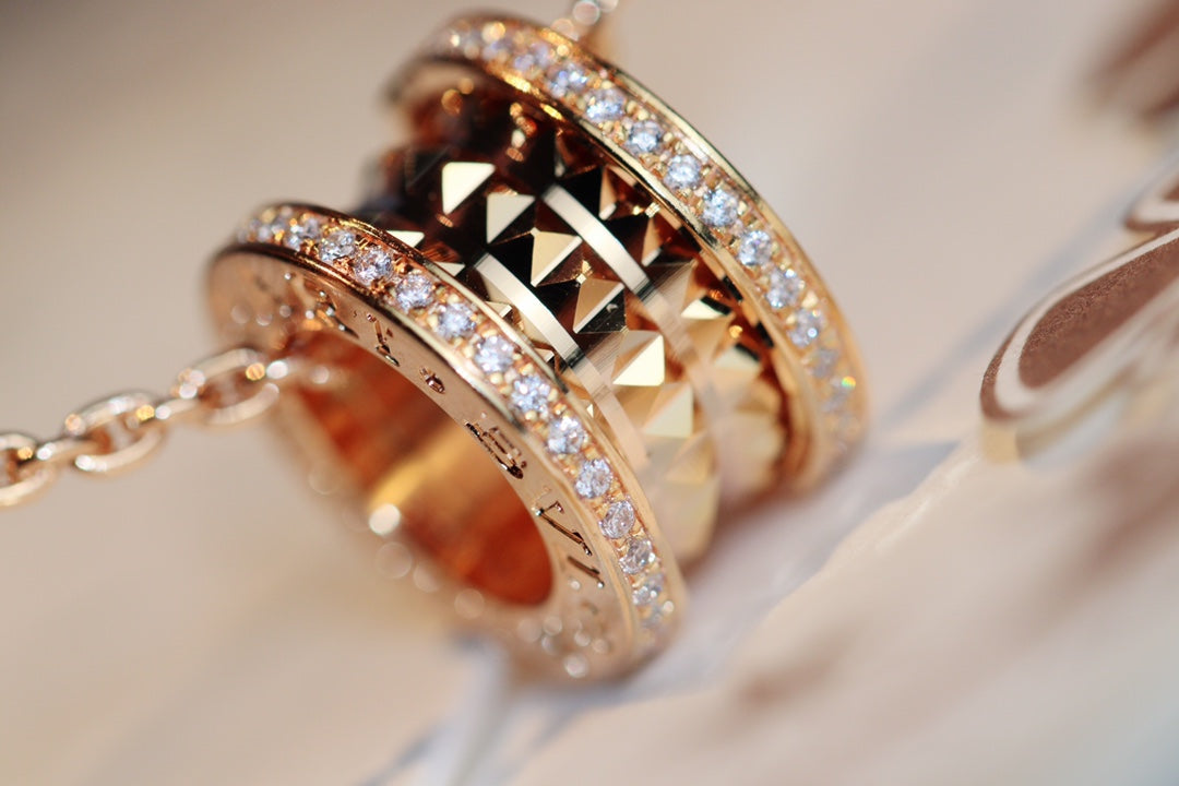 [BIJOUX]ZERO 1 ROCK PEDANT PINK GOLD NECKLACE