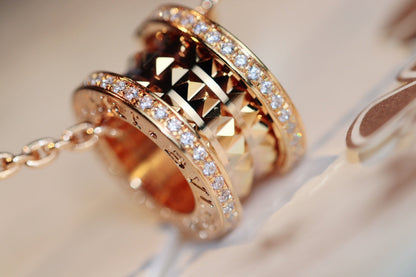 [BIJOUX]ZERO 1 ROCK PEDANT PINK GOLD NECKLACE