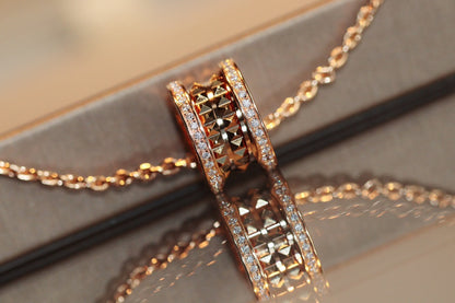 [BIJOUX]ZERO 1 ROCK PEDANT PINK GOLD NECKLACE