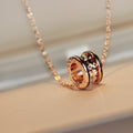 [BIJOUX]ZERO 1 ROCK PEDANT PINK GOLD BLACK NECKLACE