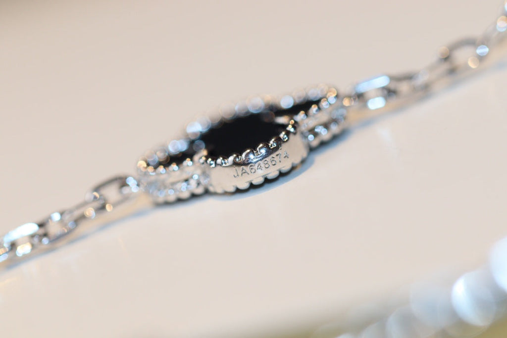 [BIJOUX]TRÈFLE 20 MOTIFS ONYX DIAMANT ARGENT