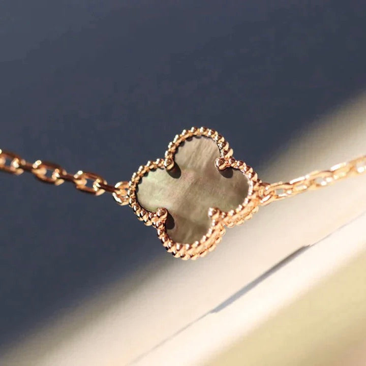 [BIJOUX] COLLIER CLOVER 20 MOTIFS DARK MOP DIAMANT