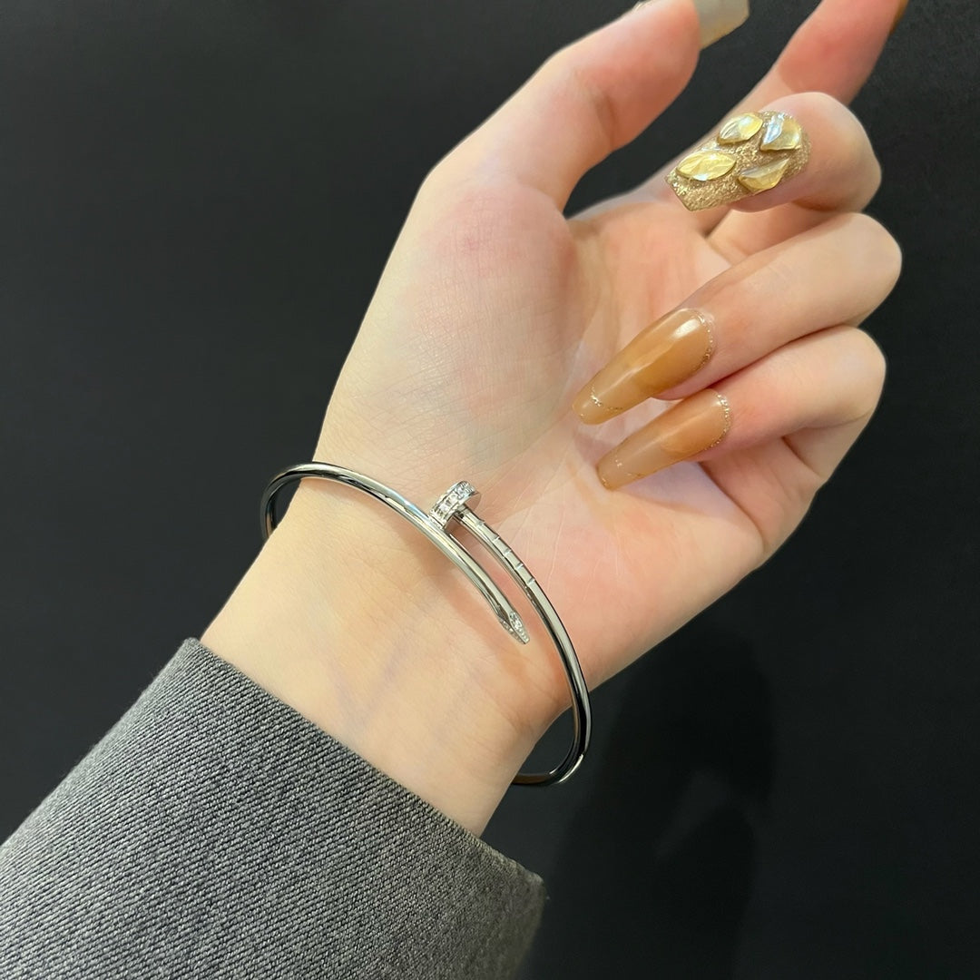 [BIJOUX]JUSTE ブレスレット 2.5MM シルバー ダイヤモンド