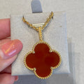 [Topon]CLOVER 25MM NECKLACE GOLD CARNELIAN