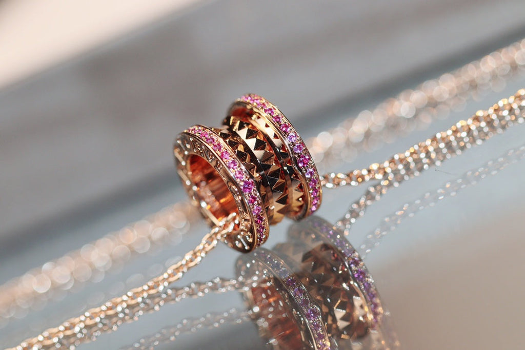 [BIJOUX]ZERO 1 ROCK PINK GOLD PINK DIAMOND NECKLACE