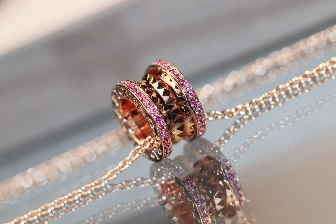 [BIJOUX]ZERO 1 ROCK PINK GOLD PINK DIAMOND NECKLACE