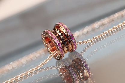 [BIJOUX]ZERO 1 ROCK PINK GOLD PINK DIAMOND NECKLACE