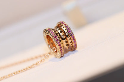 [BIJOUX]ZERO 1 ROCK PINK GOLD PINK DIAMOND NECKLACE
