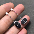 [BIJOUX]CHAINE VERSO BLACK CERAMIC SILVER EARRINGS