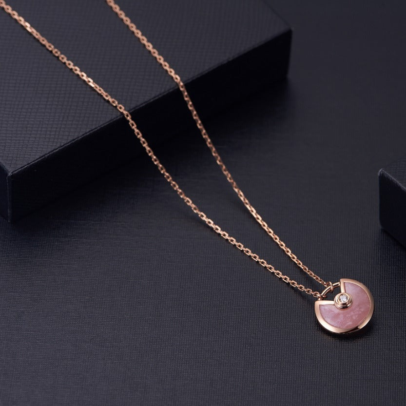 [BIJOUX]AMULETTE ROSE GOLD PINK MOP NECKLACE