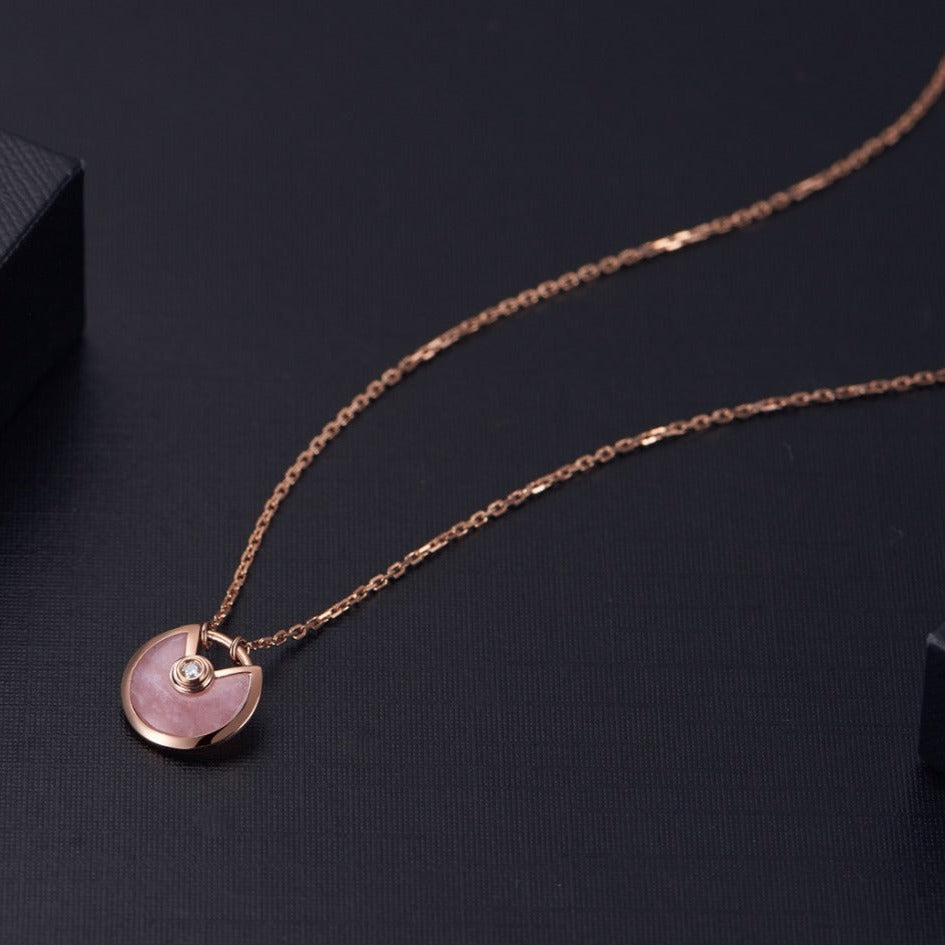 [BIJOUX]AMULETTE ROSE GOLD PINK MOP NECKLACE