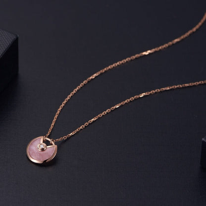 [BIJOUX]AMULETTE ROSE GOLD PINK MOP NECKLACE