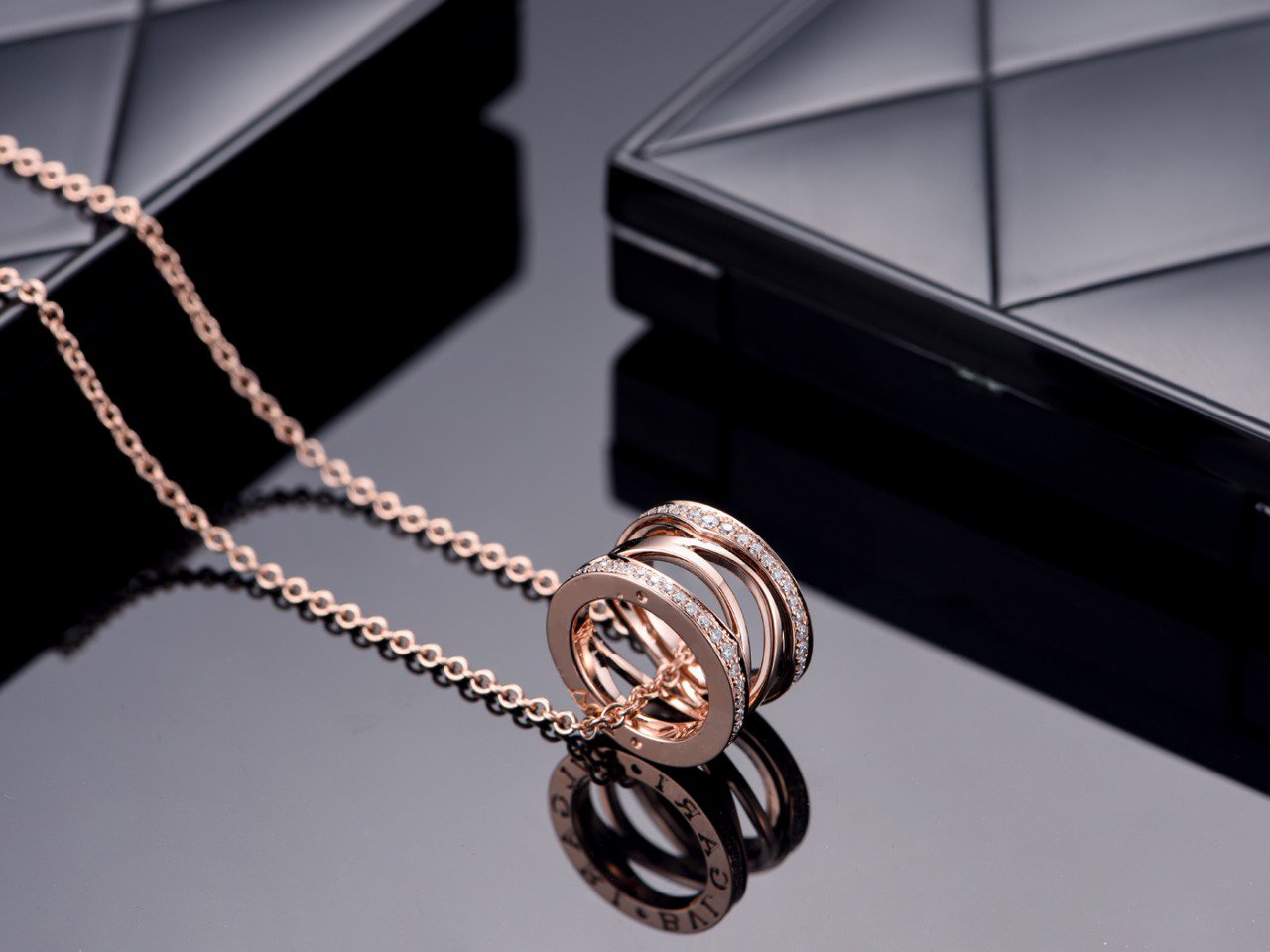 [BIJOUX]ZERO 1 PINK GOLD DIAMOND OPEN NECKLACE