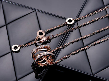 [BIJOUX]ZERO 1 PINK GOLD DIAMOND OPEN NECKLACE