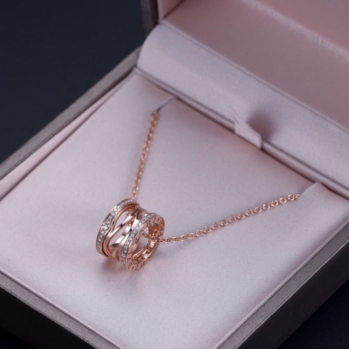 [BIJOUX]ZERO 1 PINK GOLD DIAMOND OPEN NECKLACE