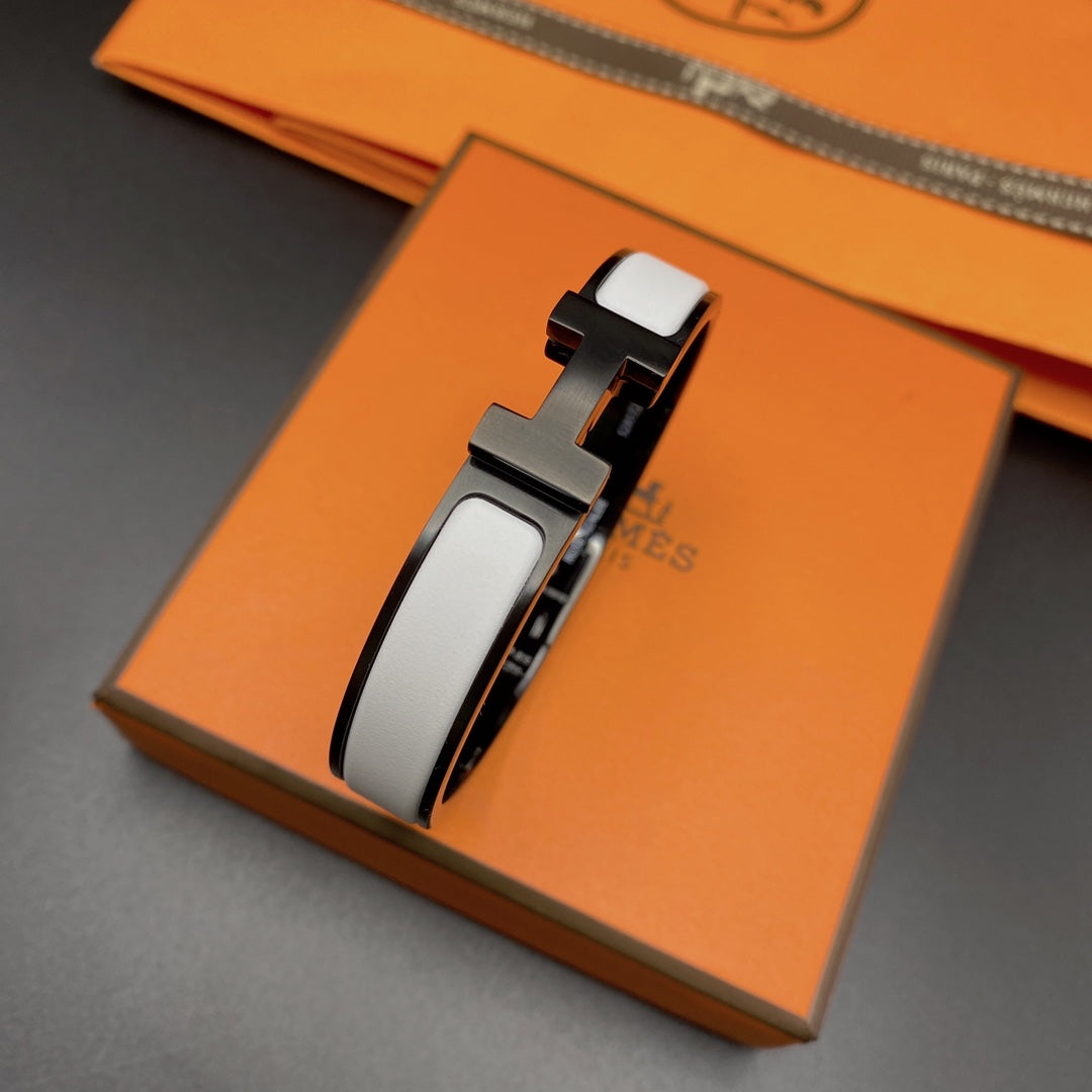[BIJOUX]H BRACELET 12MM BLACK WHITE CERAMIC