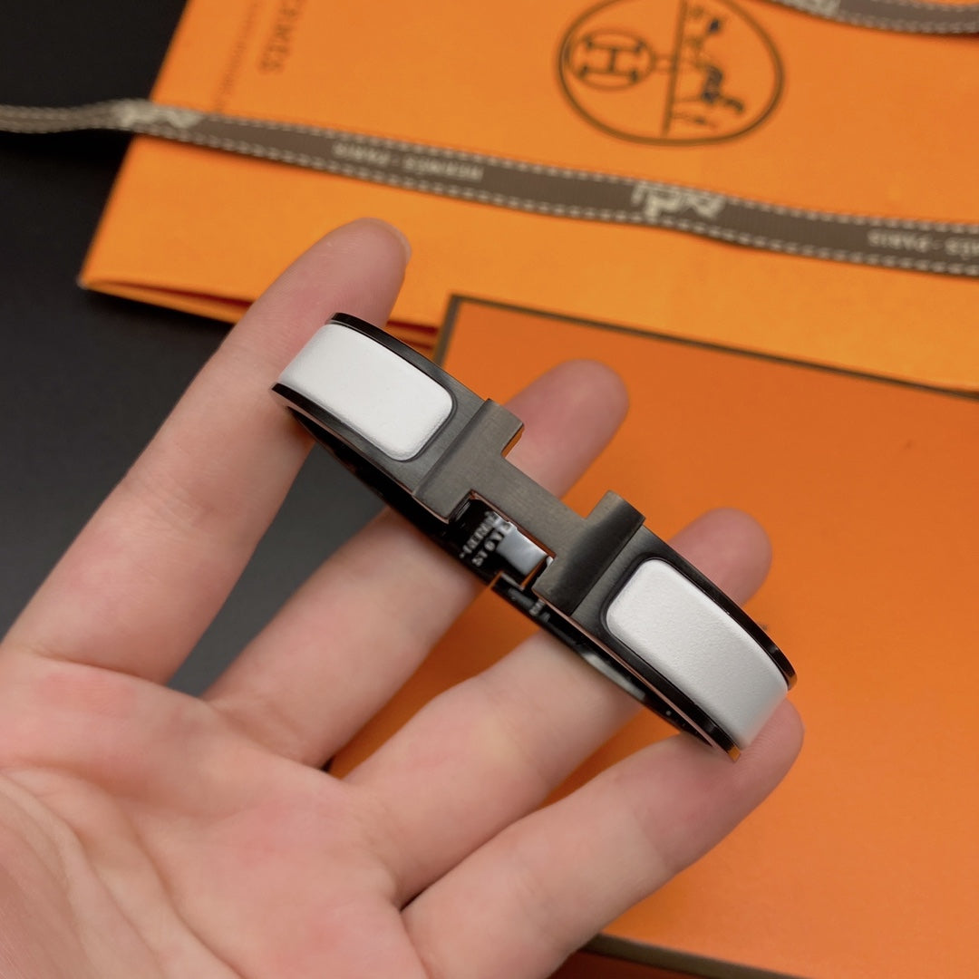 [BIJOUX]H BRACELET 12MM BLACK WHITE CERAMIC