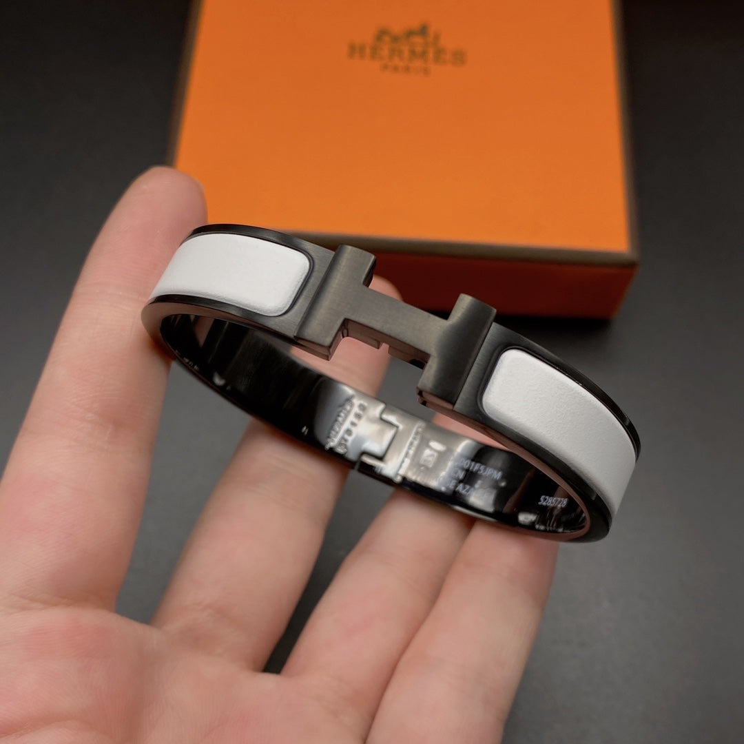 [BIJOUX]H BRACELET 12MM BLACK WHITE CERAMIC