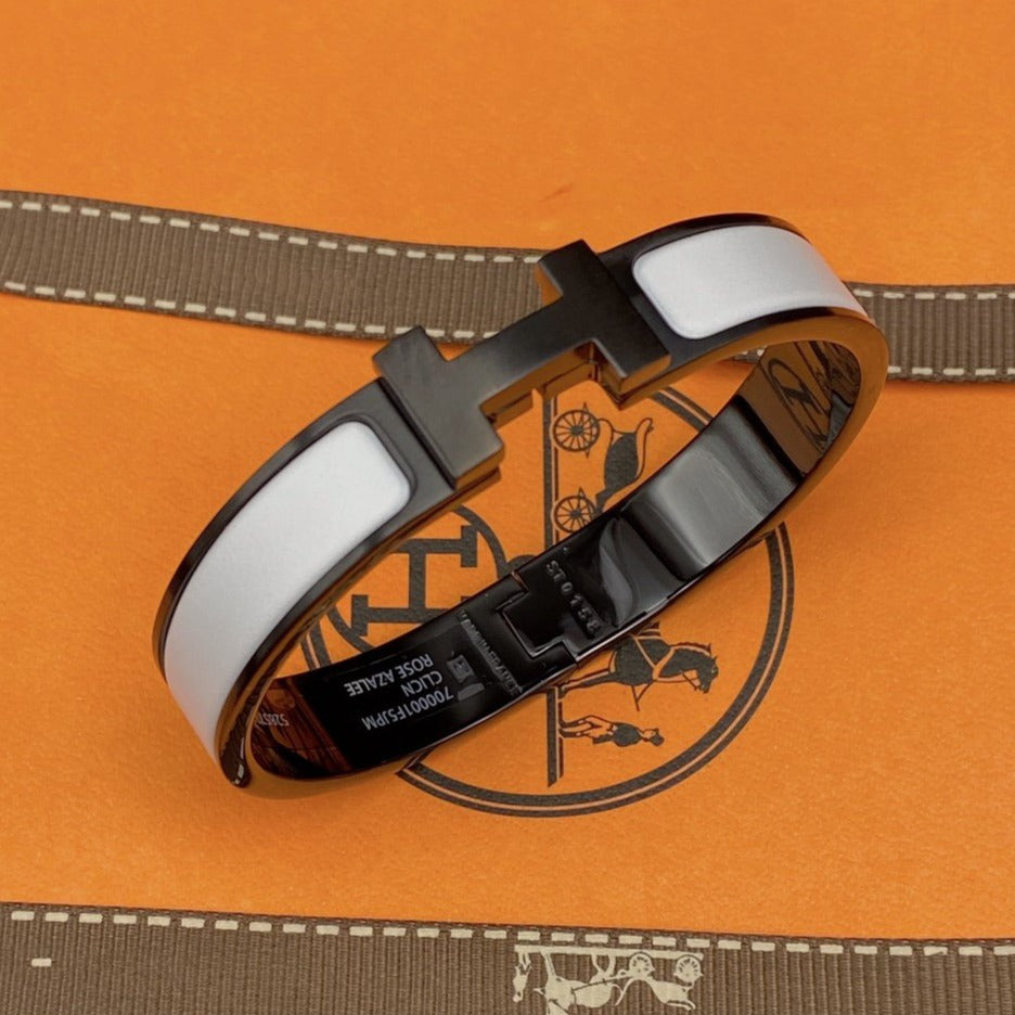 [BIJOUX]H BRACELET 12MM BLACK WHITE CERAMIC