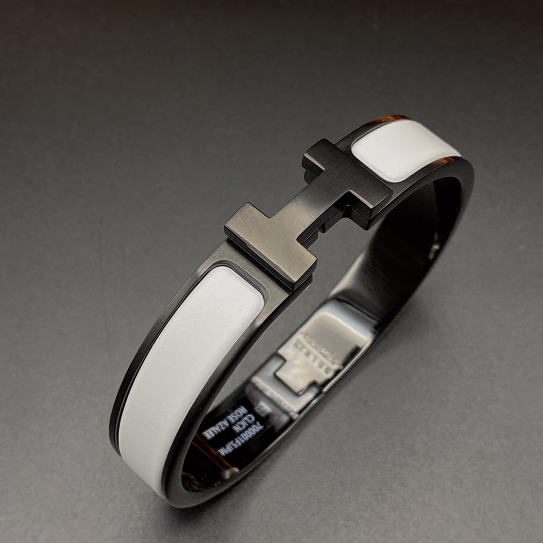 [BIJOUX]H BRACELET 12MM BLACK WHITE CERAMIC