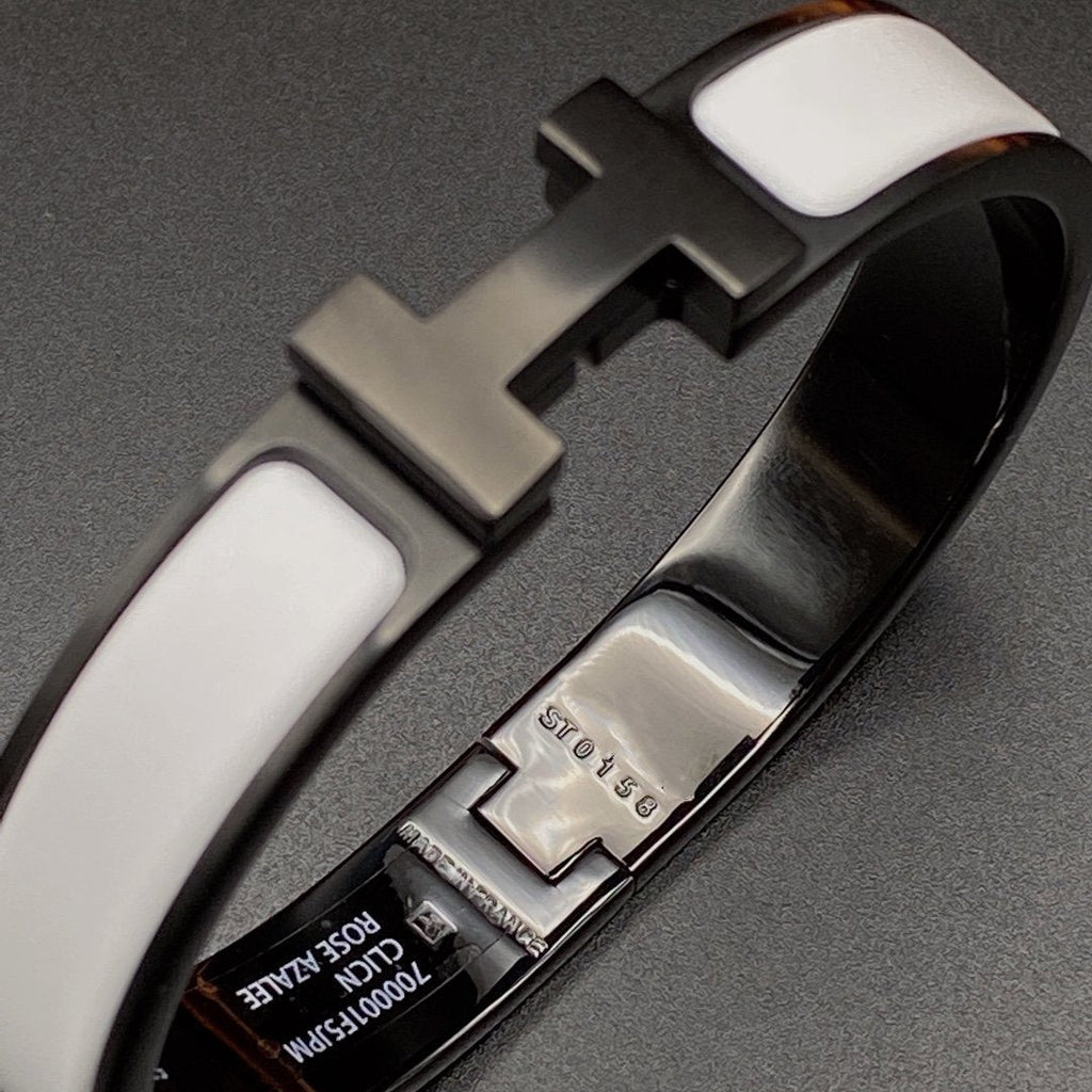 [BIJOUX]H BRACELET 12MM BLACK WHITE CERAMIC