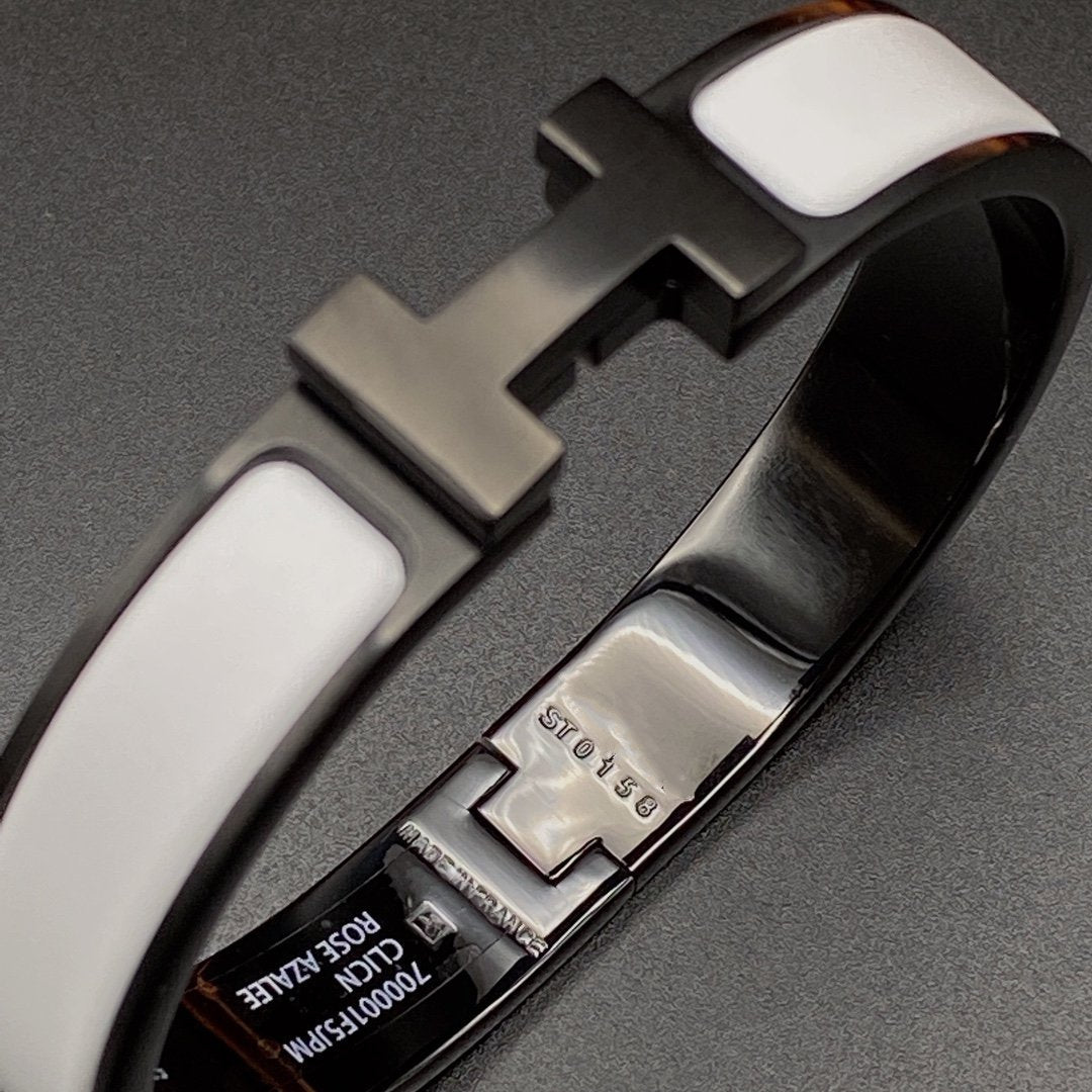 [BIJOUX]H BRACELET 12MM BLACK WHITE CERAMIC