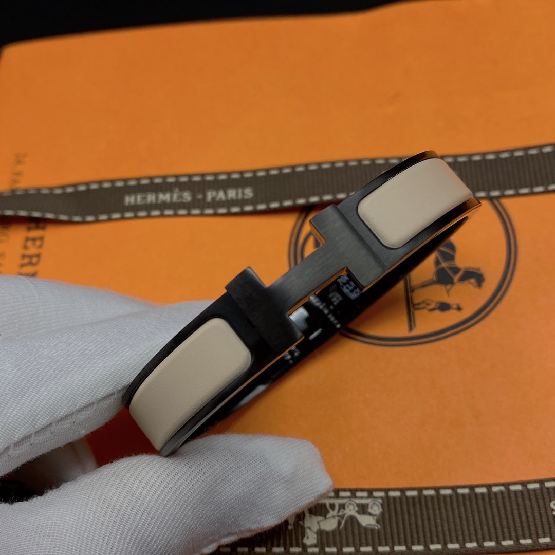 [BIJOUX]H BRACELET 12MM BLACK BEIGE CERAMIC
