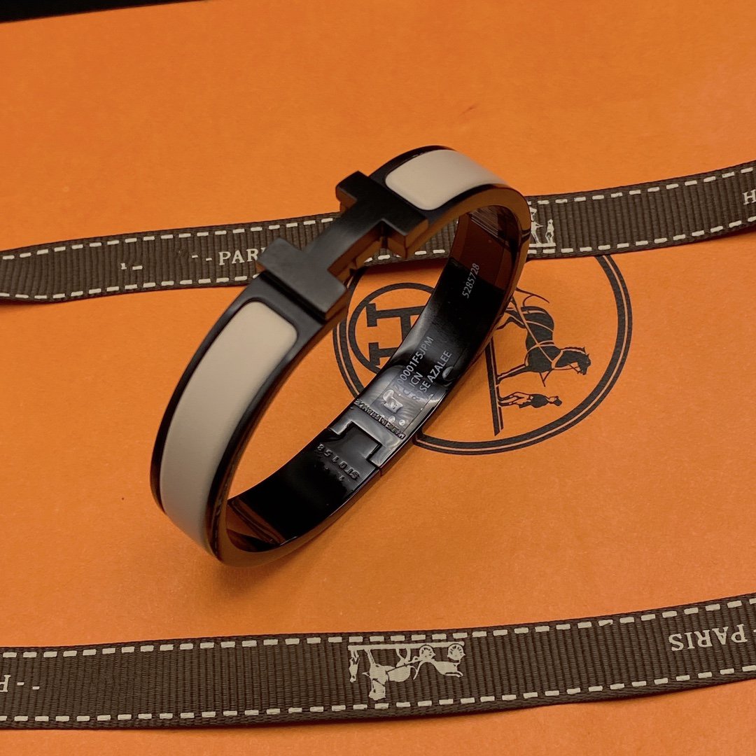 [BIJOUX]H BRACELET 12MM BLACK BEIGE CERAMIC