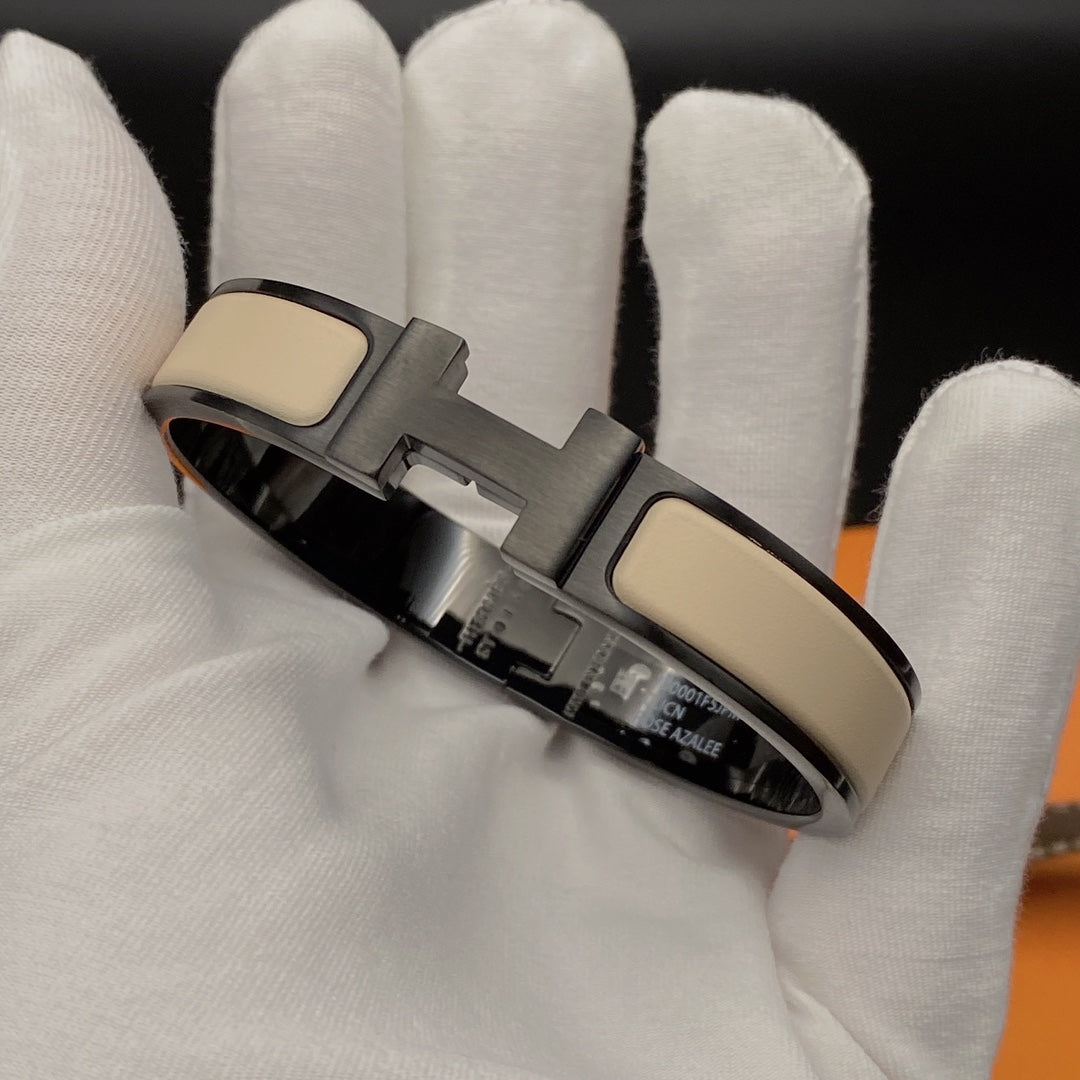 [BIJOUX]H BRACELET 12MM BLACK BEIGE CERAMIC