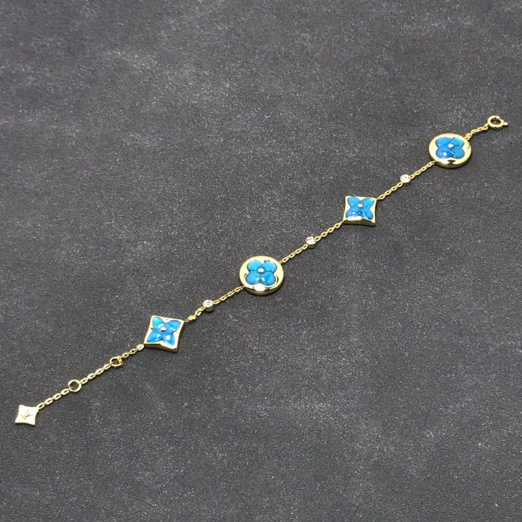[BIJOUX]ETOILE ET SOLEIL TURQUOISE 4 MOTIFS 3 DIAMANTS