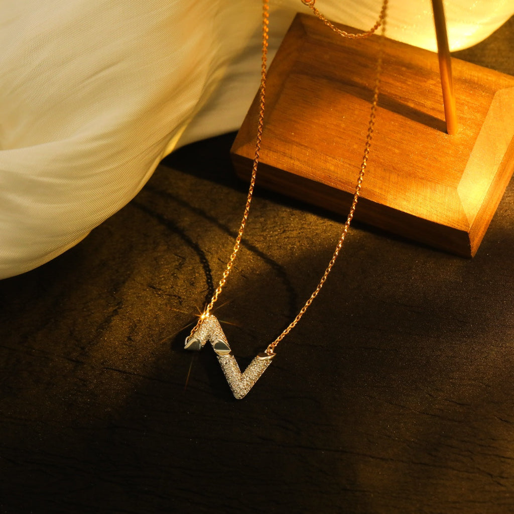 [BIJOUX]VOLT SILVER DIAMOND PEDANT NECKLACE
