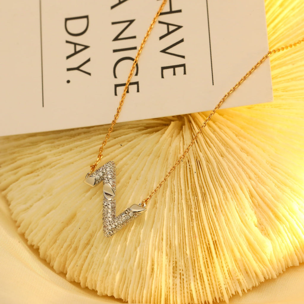 [BIJOUX]VOLT SILVER DIAMOND PEDANT NECKLACE