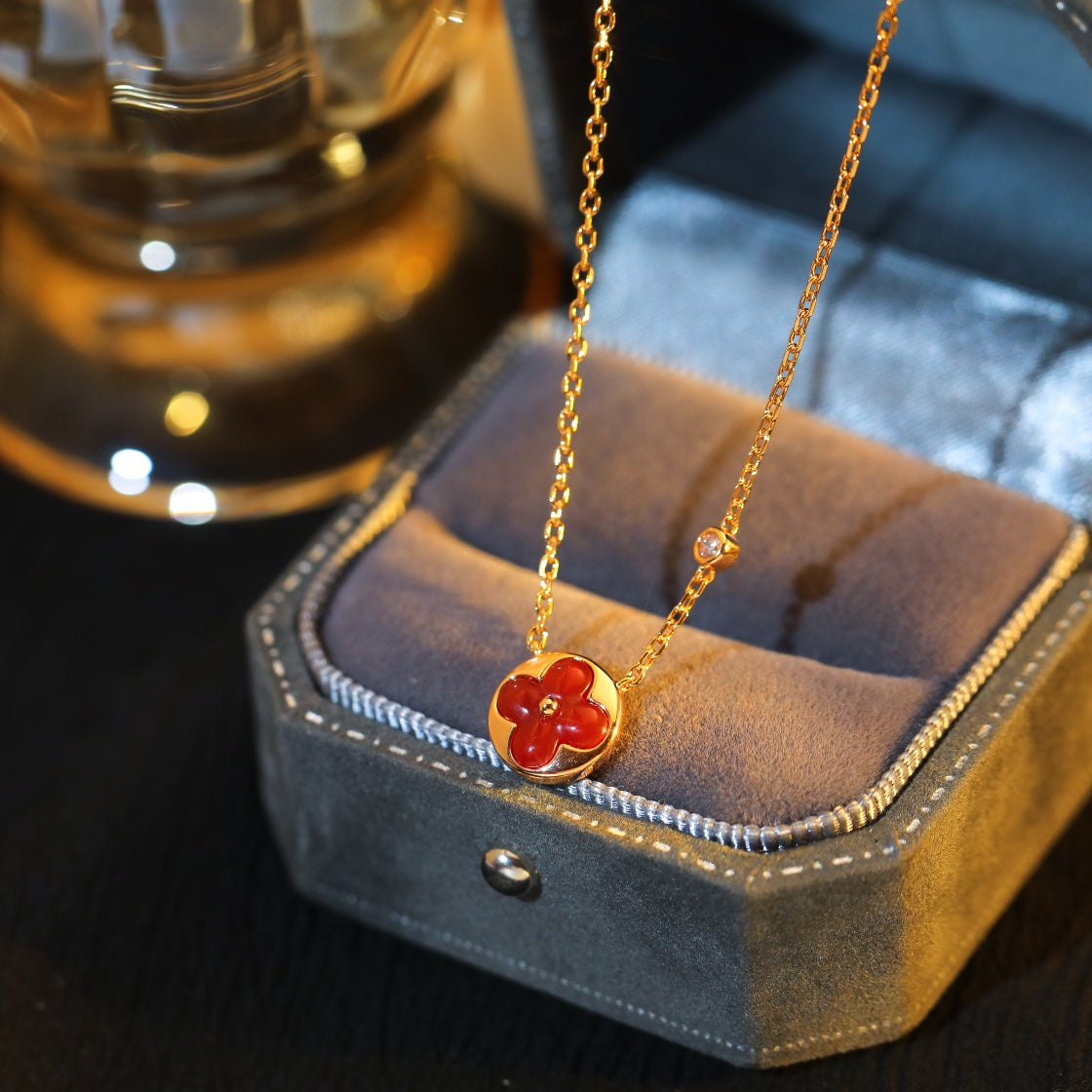 [BIJOUX] COLLIER PENDENTIF SOLEIL OR ROSE 1 DIAMANT