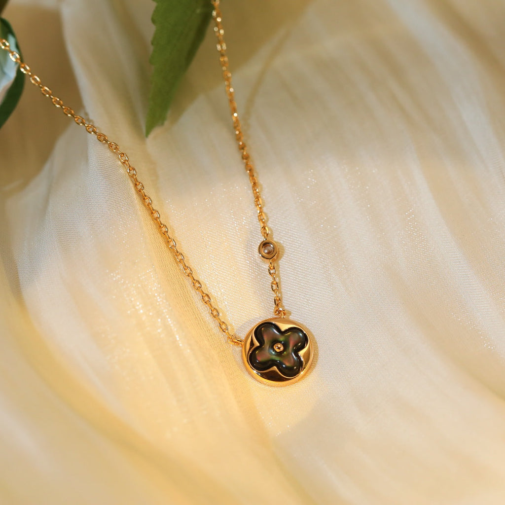 [BIJOUX]SUN PEDANT PINK GOLD 1 DIAMOND NECKLACE
