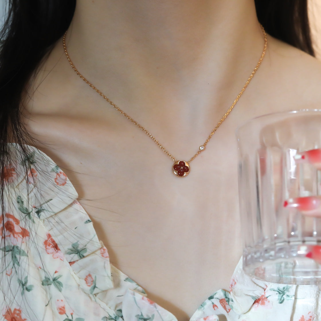 [BIJOUX] COLLIER PENDENTIF SOLEIL OR ROSE 1 DIAMANT