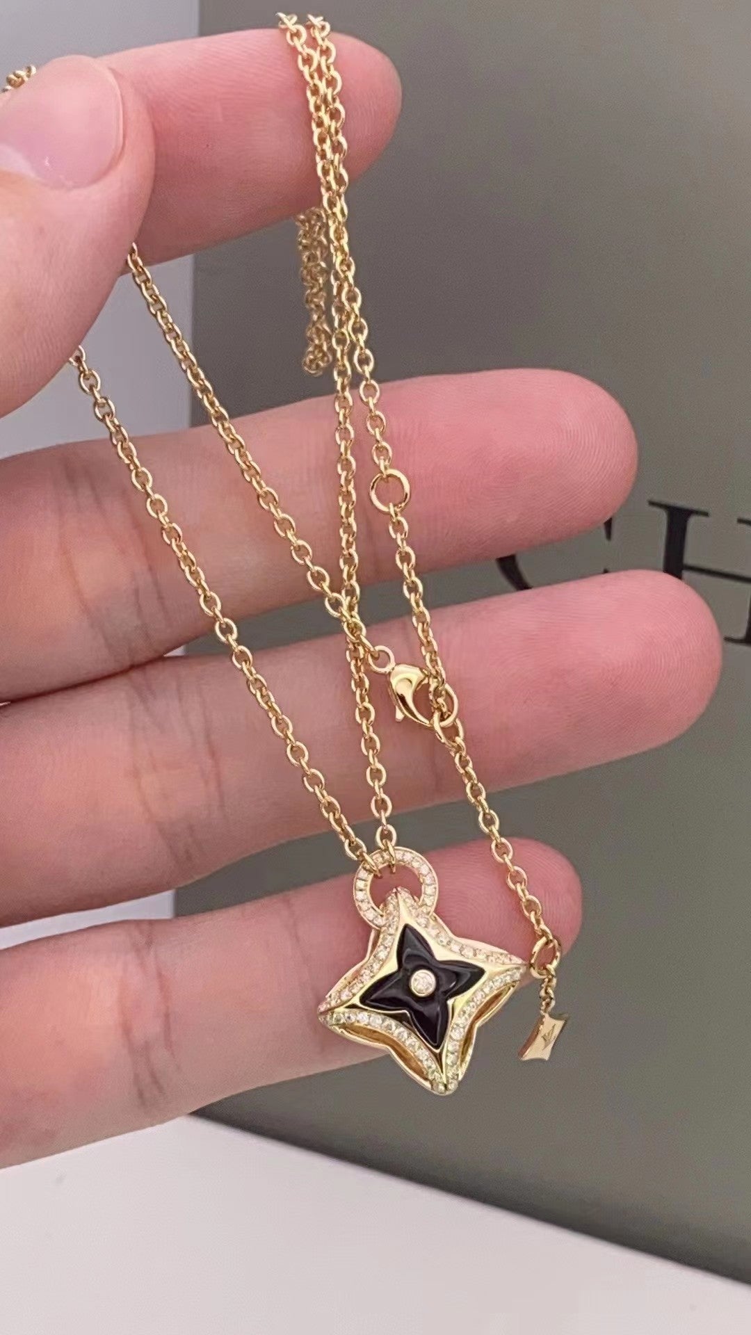 [BIJOUX]STAR PEDANT PINK GOLD DIAMOND NECKLACE