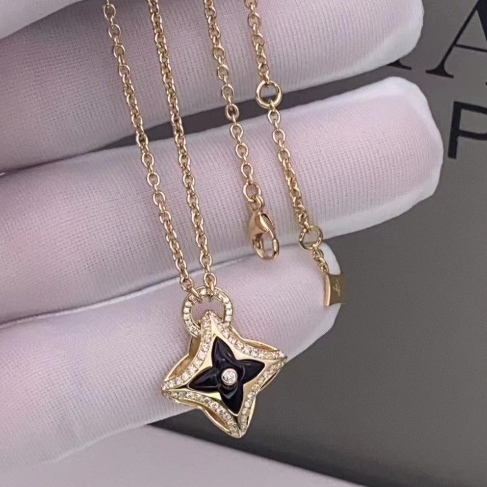 [BIJOUX] COLLIER PENDENTIF ÉTOILE EN OR ROSE ET DIAMANTS