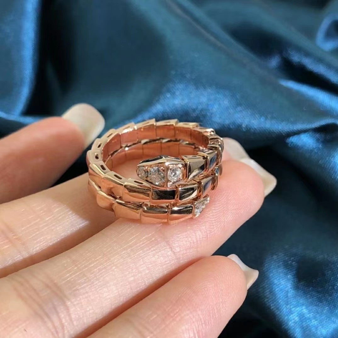 [BIJOUX]SERPENTS DOUBLE ROW DIAMOND RING