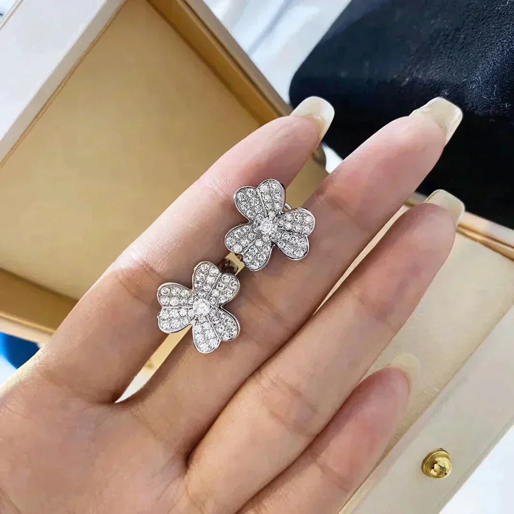 [BIJOUX]CLOVER COMOS DIAMOND EARRINGS SILVER